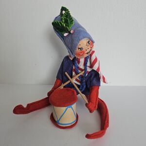 Annalee Mobilitee Doll Drummer Boy Christmas ornament Stuffed felt 1971
